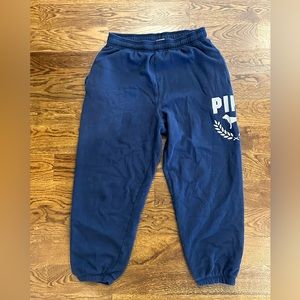 Victorias Secret Pink oversized navy blue joggers.